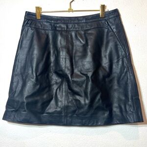 Halogen Black Leather Mini Skirt Size 6P